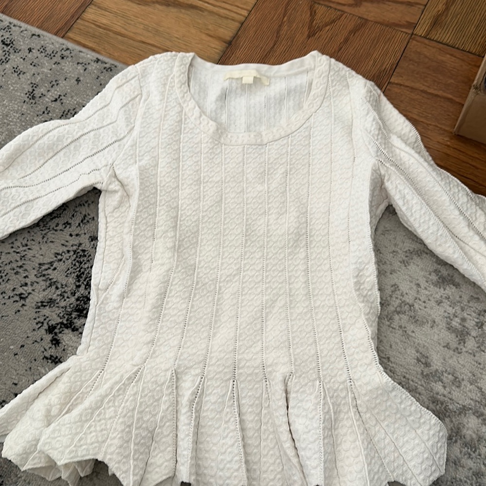Ivory / white Jonathan Simkhai stretch peplum top